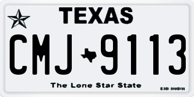 TX license plate CMJ9113
