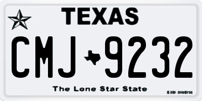 TX license plate CMJ9232