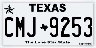 TX license plate CMJ9253