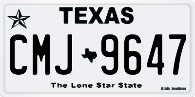 TX license plate CMJ9647
