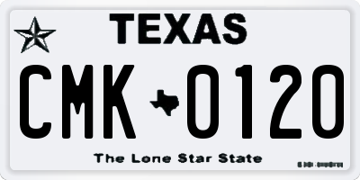 TX license plate CMK0120