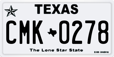 TX license plate CMK0278