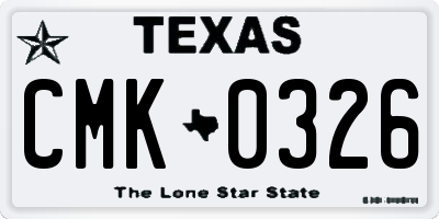 TX license plate CMK0326