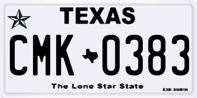 TX license plate CMK0383