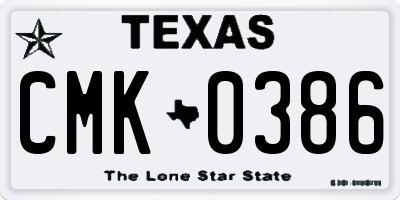 TX license plate CMK0386