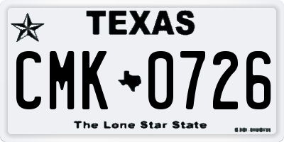 TX license plate CMK0726