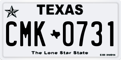 TX license plate CMK0731