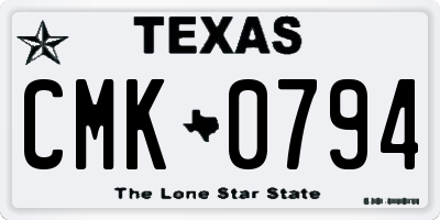 TX license plate CMK0794