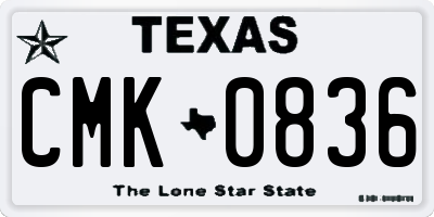 TX license plate CMK0836