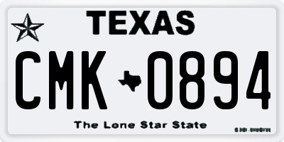 TX license plate CMK0894