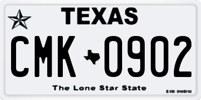 TX license plate CMK0902