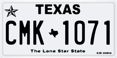 TX license plate CMK1071