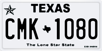 TX license plate CMK1080