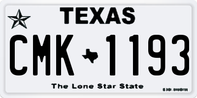 TX license plate CMK1193