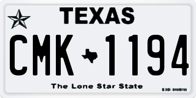 TX license plate CMK1194