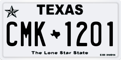 TX license plate CMK1201