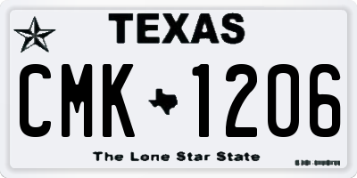 TX license plate CMK1206