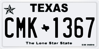 TX license plate CMK1367