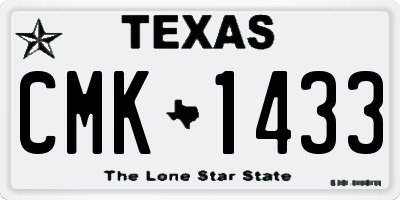 TX license plate CMK1433