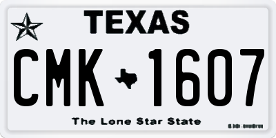 TX license plate CMK1607