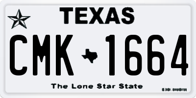 TX license plate CMK1664