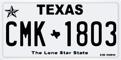 TX license plate CMK1803
