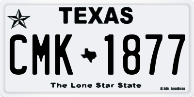 TX license plate CMK1877