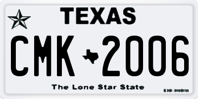 TX license plate CMK2006