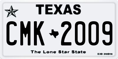 TX license plate CMK2009