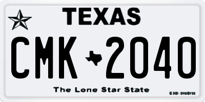 TX license plate CMK2040