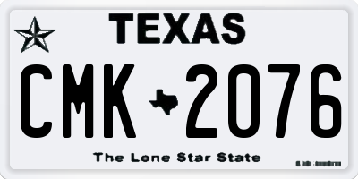 TX license plate CMK2076