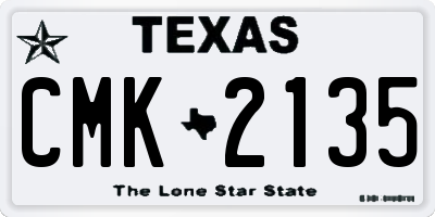TX license plate CMK2135