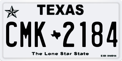 TX license plate CMK2184