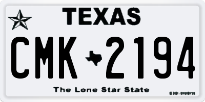 TX license plate CMK2194