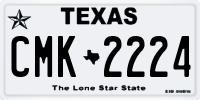TX license plate CMK2224