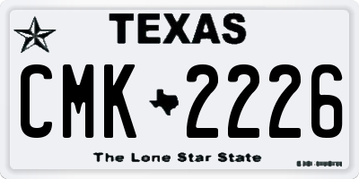 TX license plate CMK2226
