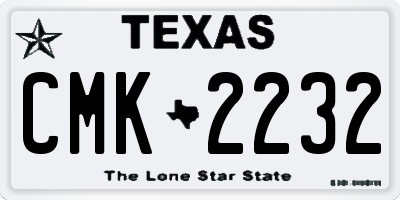TX license plate CMK2232
