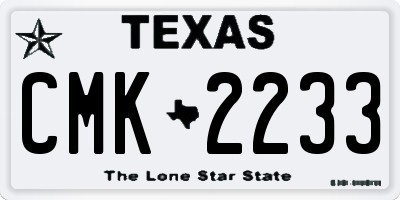 TX license plate CMK2233