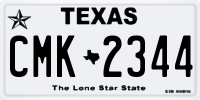 TX license plate CMK2344