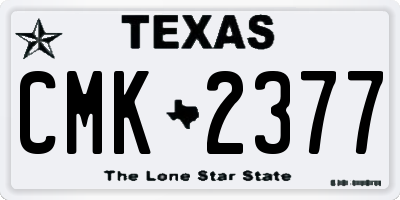 TX license plate CMK2377
