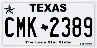 TX license plate CMK2389