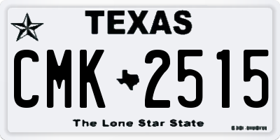 TX license plate CMK2515