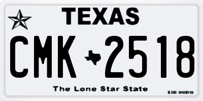 TX license plate CMK2518