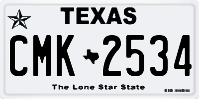 TX license plate CMK2534