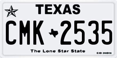 TX license plate CMK2535