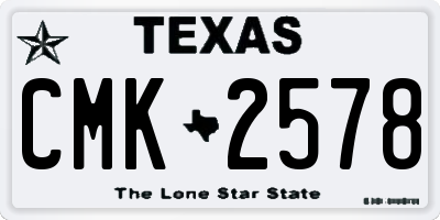 TX license plate CMK2578
