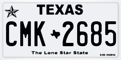 TX license plate CMK2685