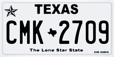 TX license plate CMK2709