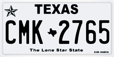 TX license plate CMK2765