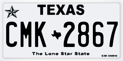 TX license plate CMK2867